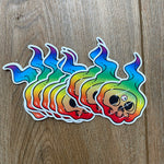 Flaming Skull Sticker