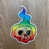 Flaming Skull Sticker